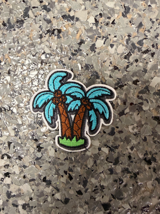 Blue Palm Tree Iron-On Patch