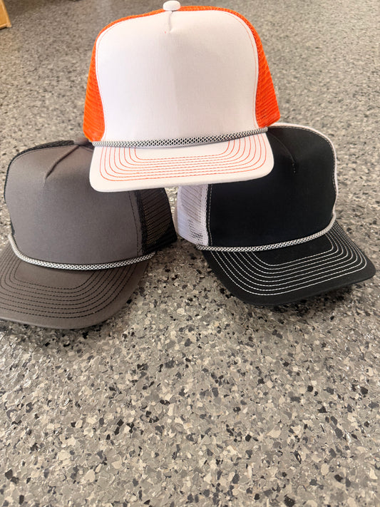 5 Panel with Rope Mesh Trucker Hat (Multiple Options)