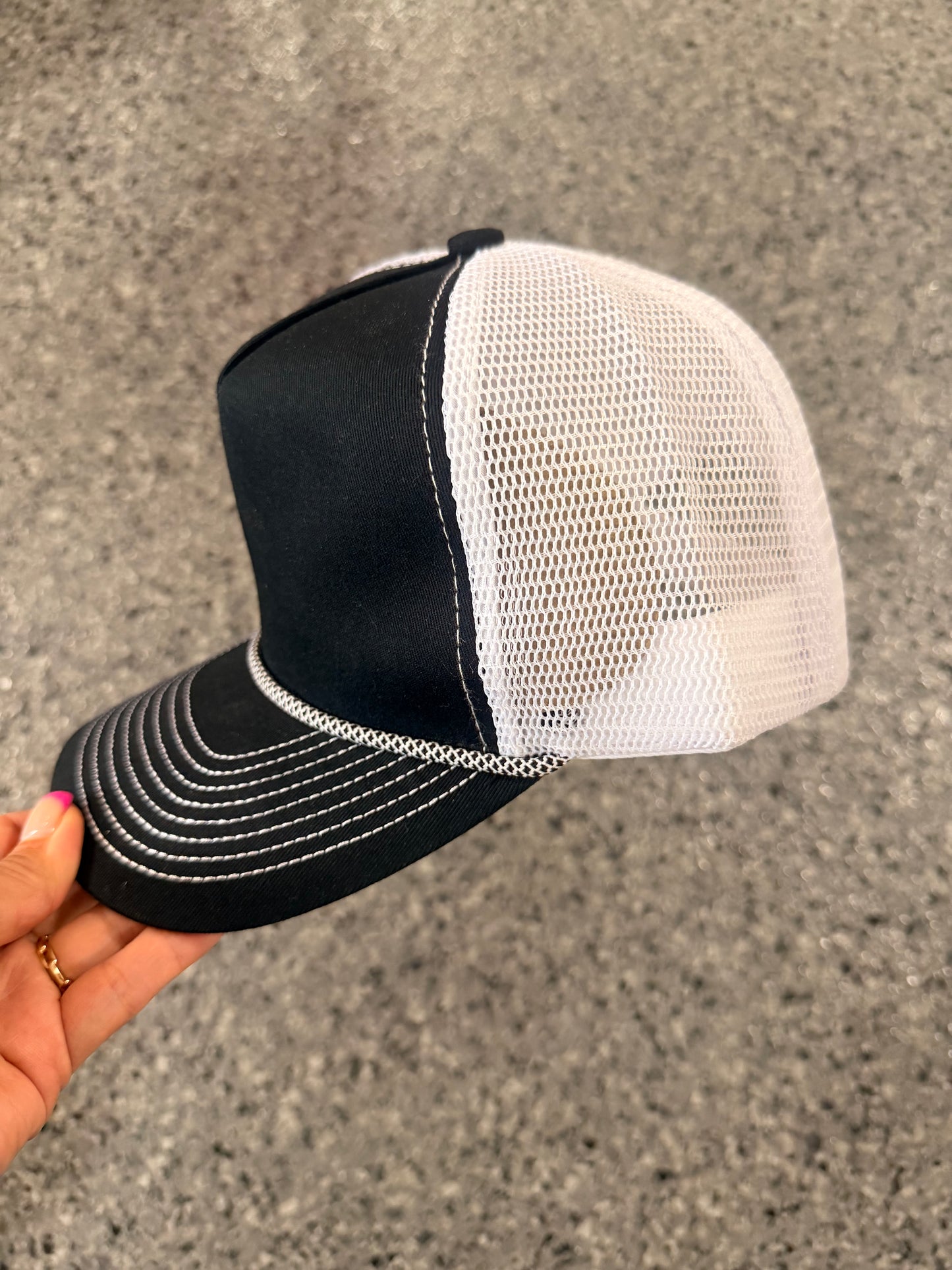 5 Panel with Rope Mesh Trucker Hat (Multiple Options)