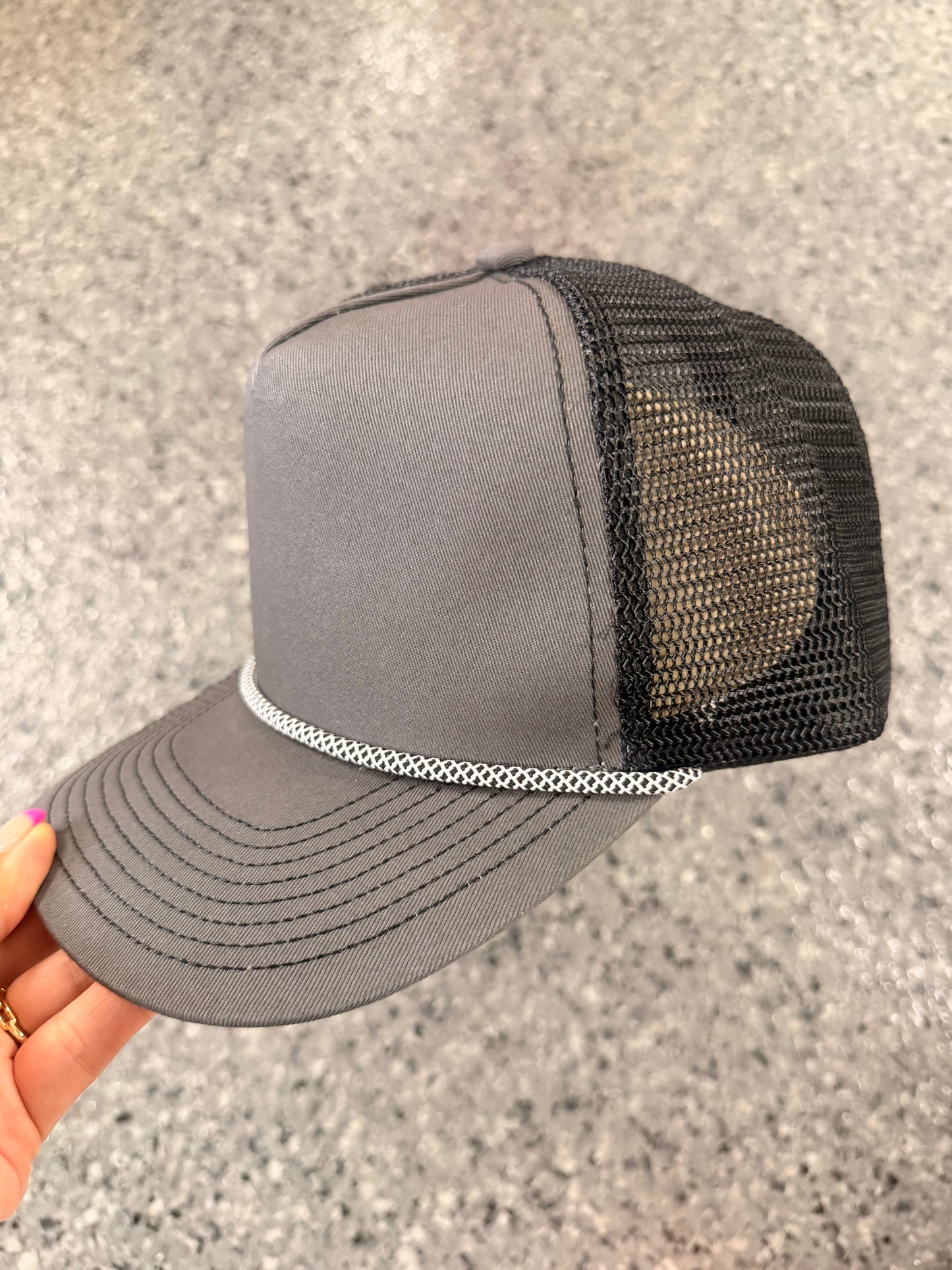 5 Panel with Rope Mesh Trucker Hat (Multiple Options)