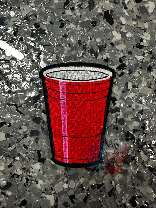 Red Cup Iron-On Patch