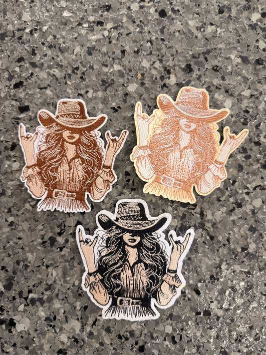 Rockstar Cowgirl Iron-On Patch (Multiple Options)
