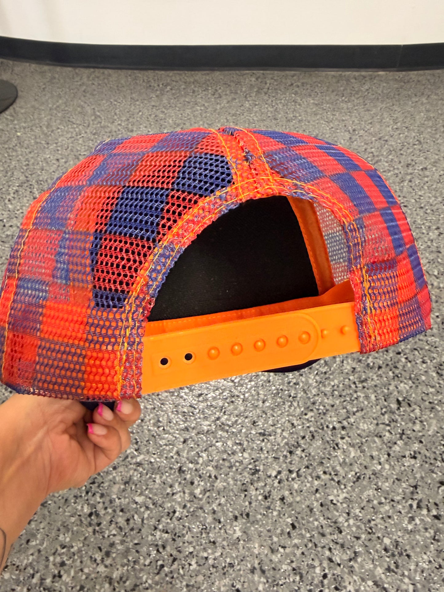 Color Error Discounted Navy Red and Orange Trucker Hat