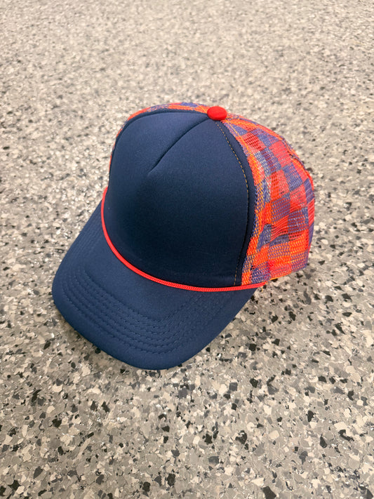 *Color Error Discounted* Navy Red and Orange Trucker Hat