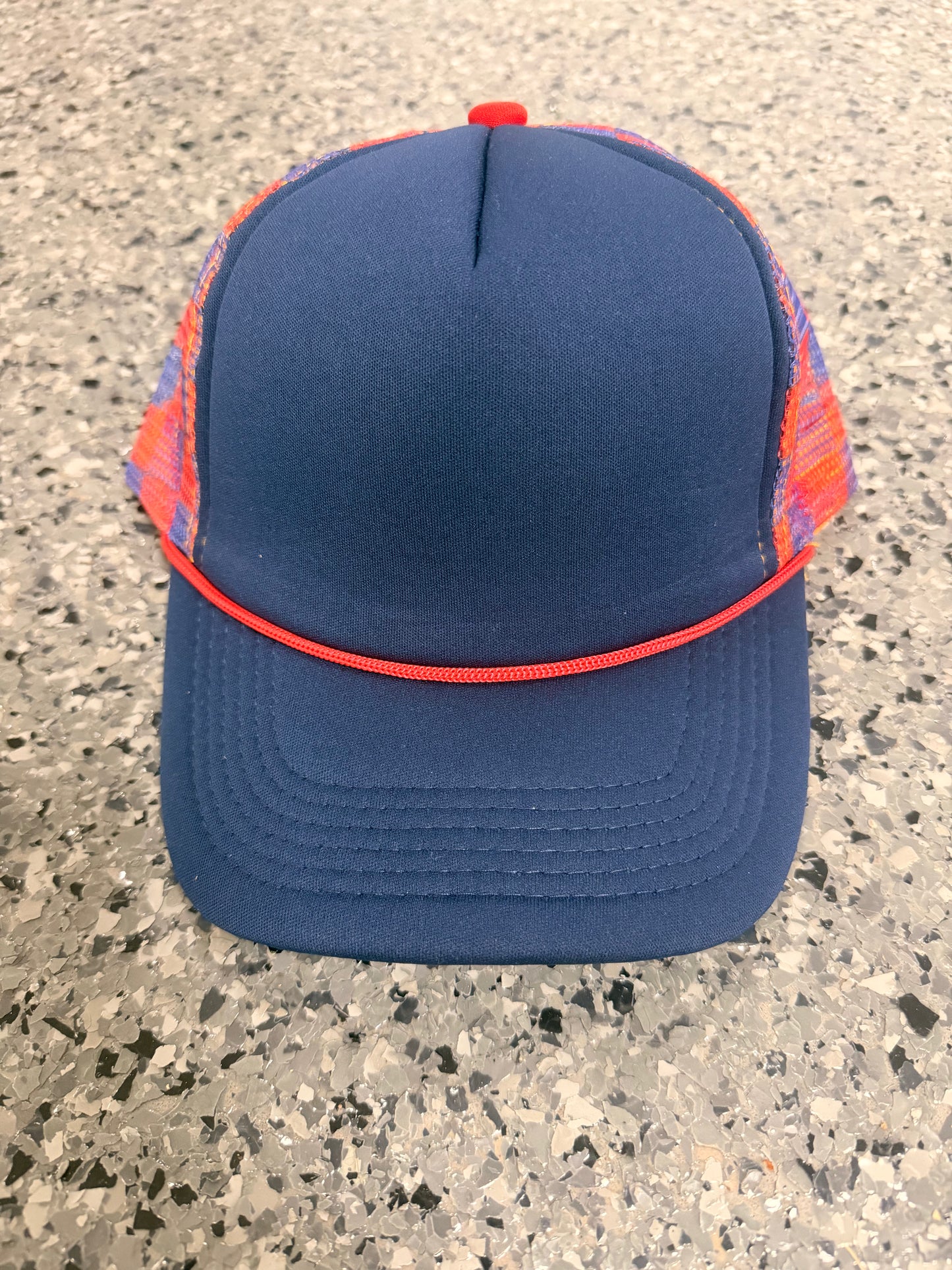 Color Error Discounted Navy Red and Orange Trucker Hat
