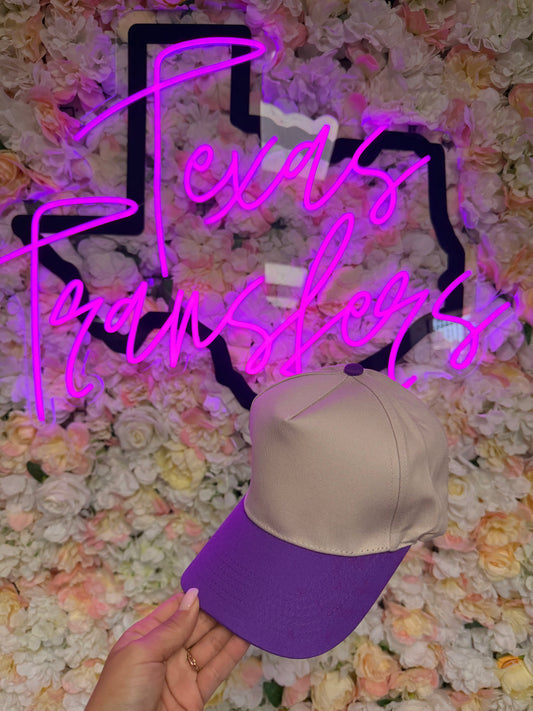 Purple Brim Canvas Hat