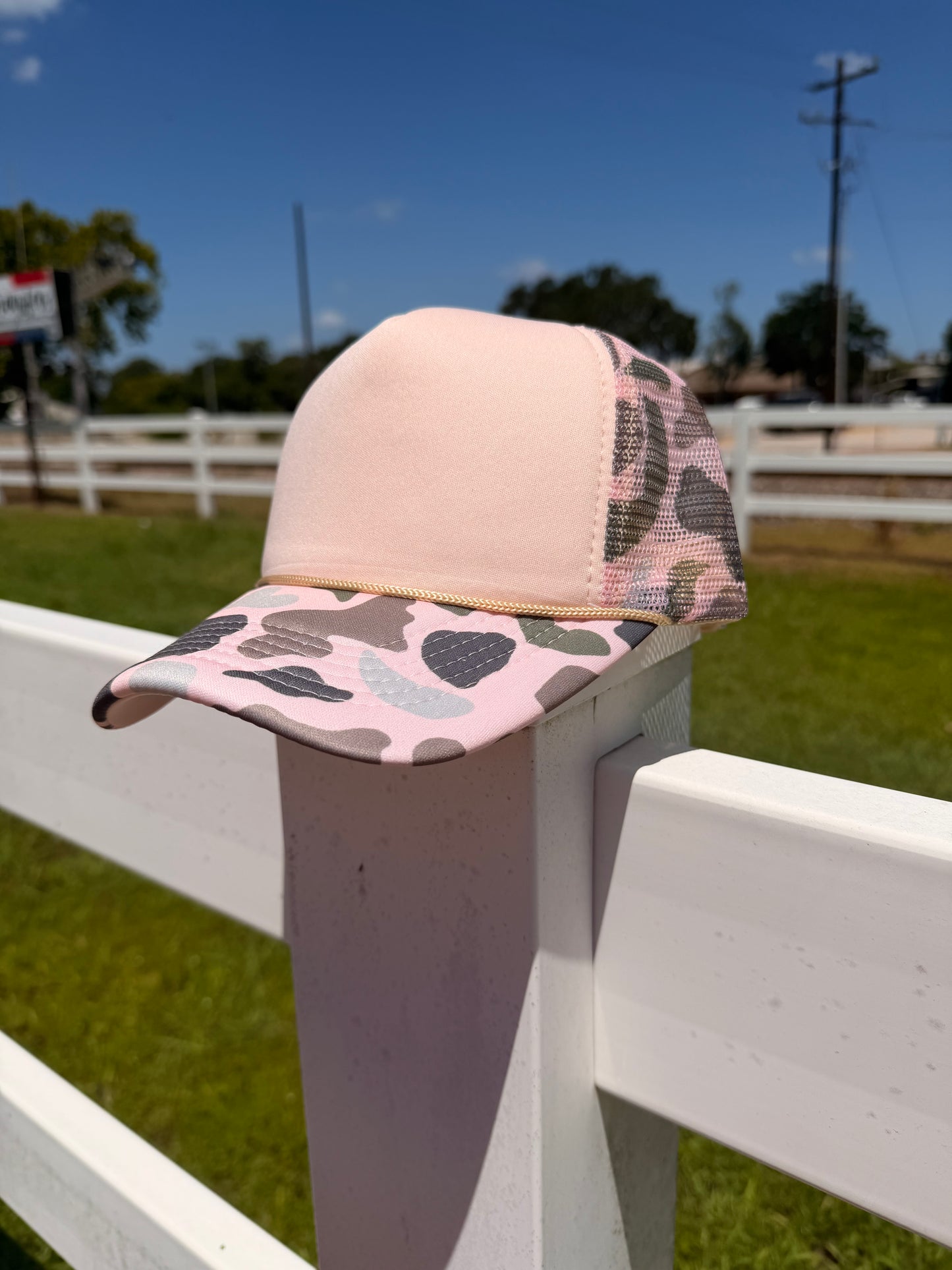 Peach Camo Trucker Mesh Hat