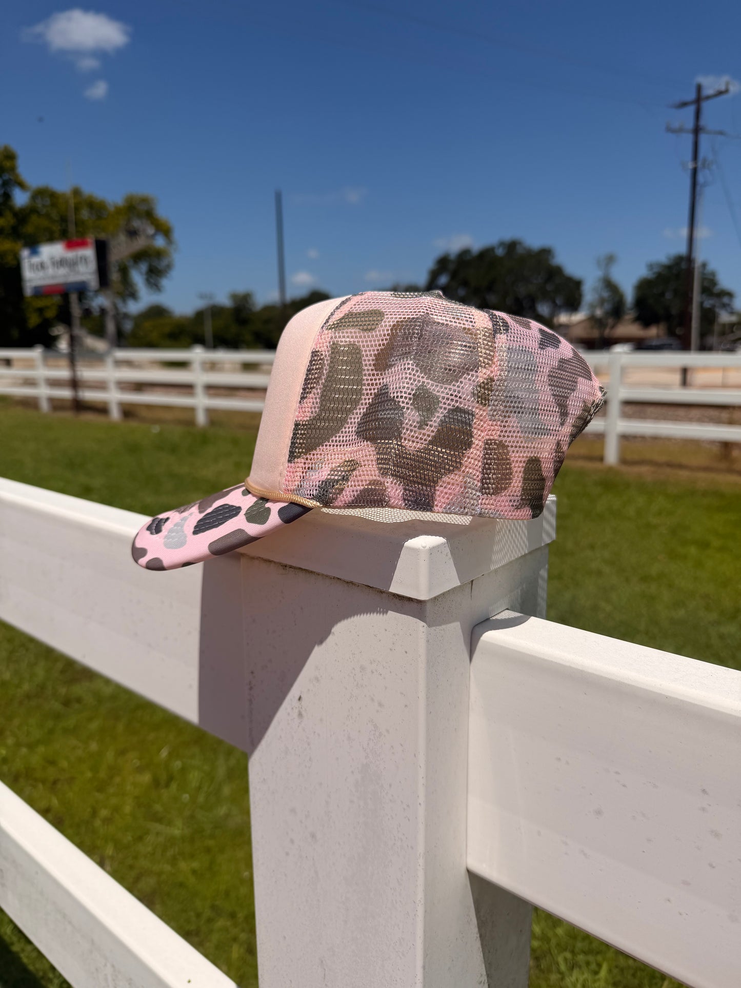 Peach Camo Trucker Mesh Hat