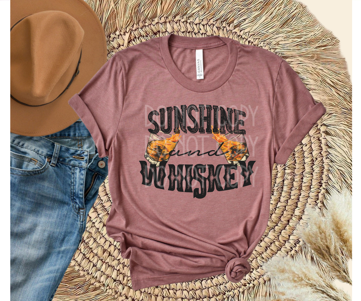 Sunshine and Whiskey DTF - Texas Transfers and Designs