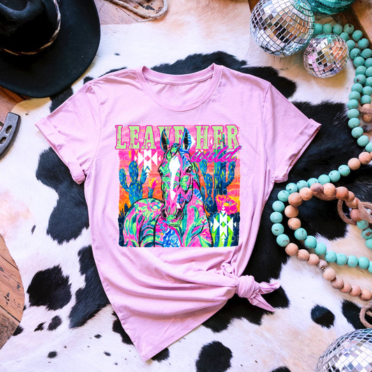 Leave Her Wild Horse DTF - Texas Transfers and Designs