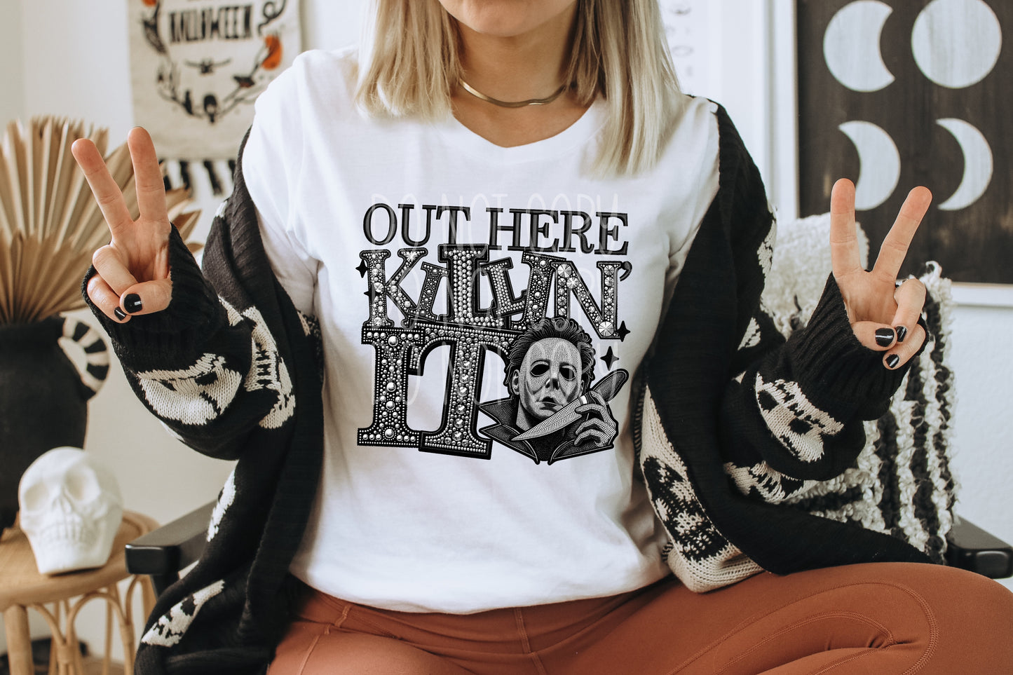 Out There Killin' It Faux Rhinestone DTF