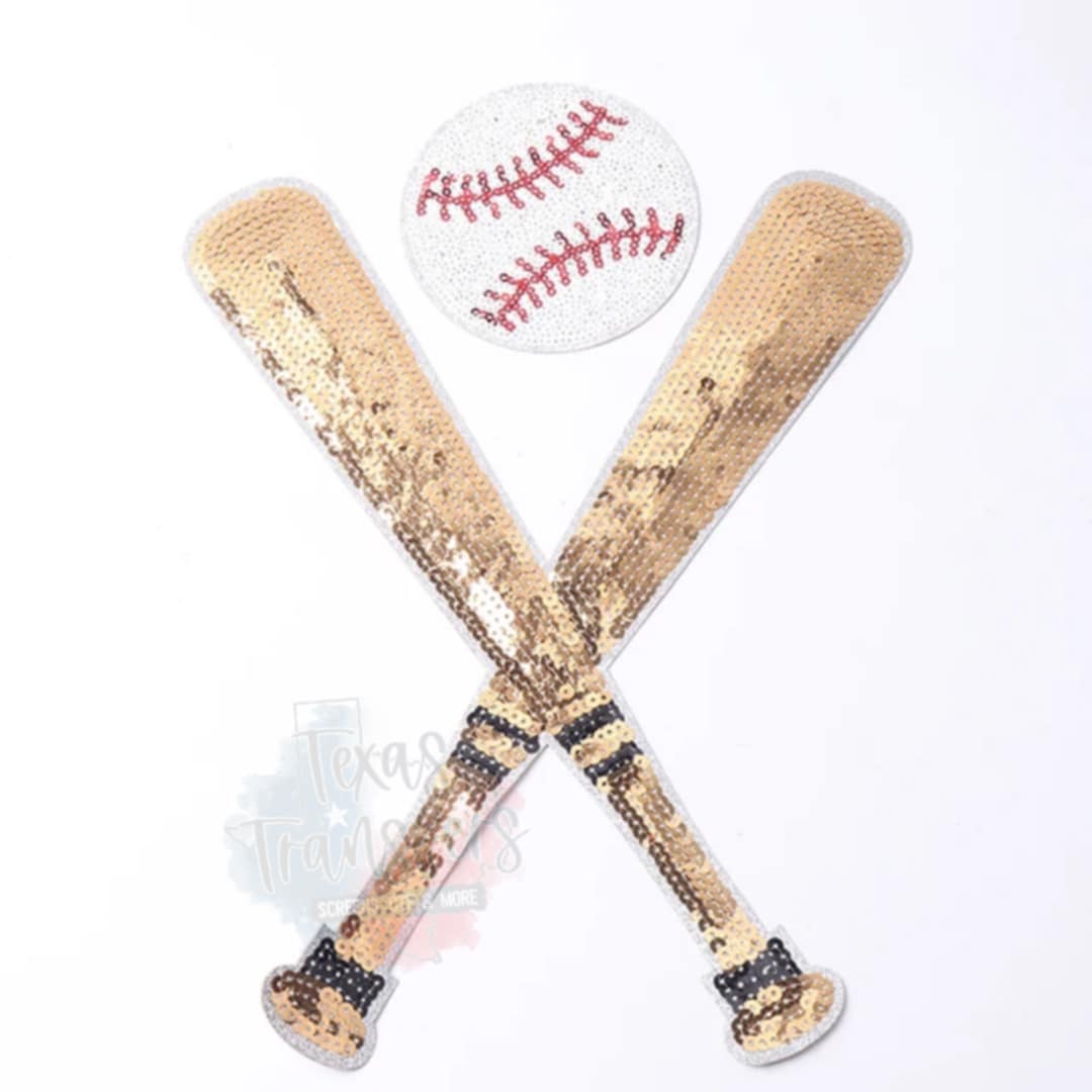 Bats w/ Ball Set XL  Iron-On Patch