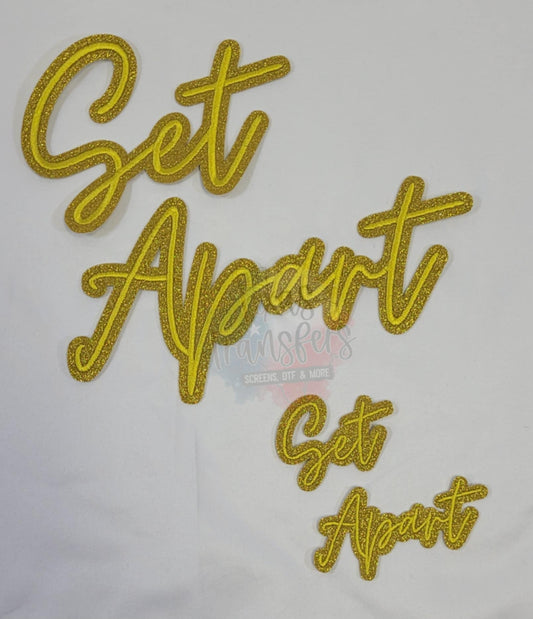 Gold Glitter Set Apart Iron-On Patch