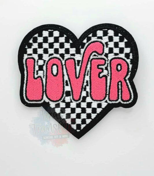 Lover Checkered Heart Iron-On PATCH