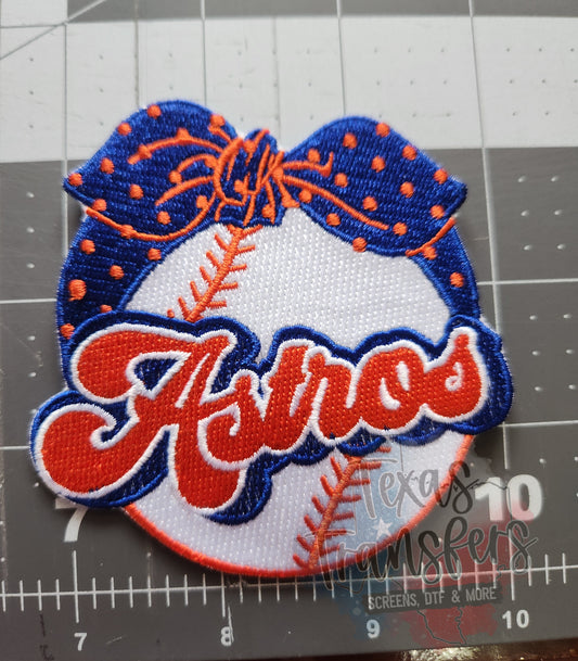 Astros Bow Iron-On Patch