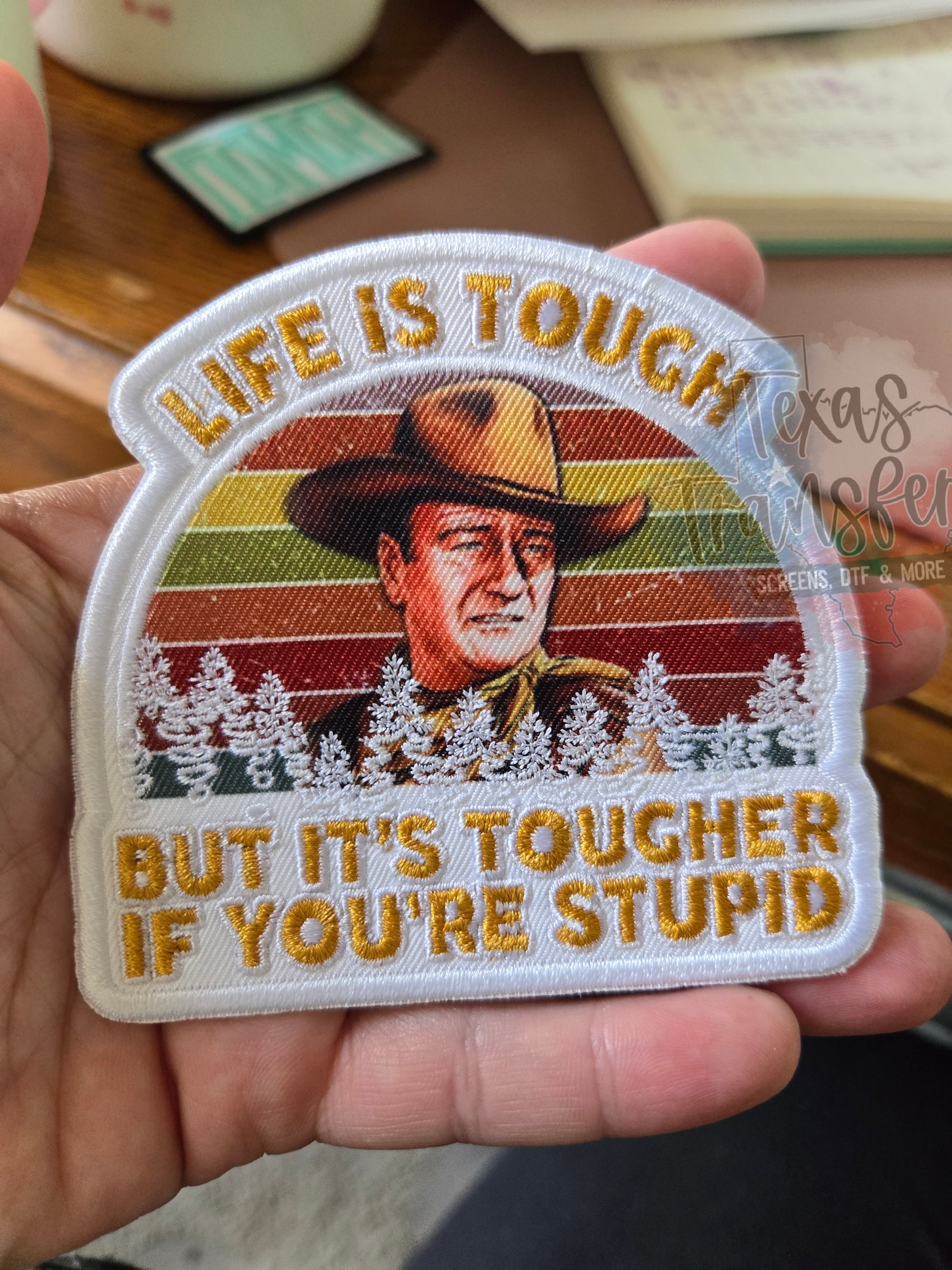 Life is Tough FC Embroidered Iron-On PATCH - Texas Transfers and Designs