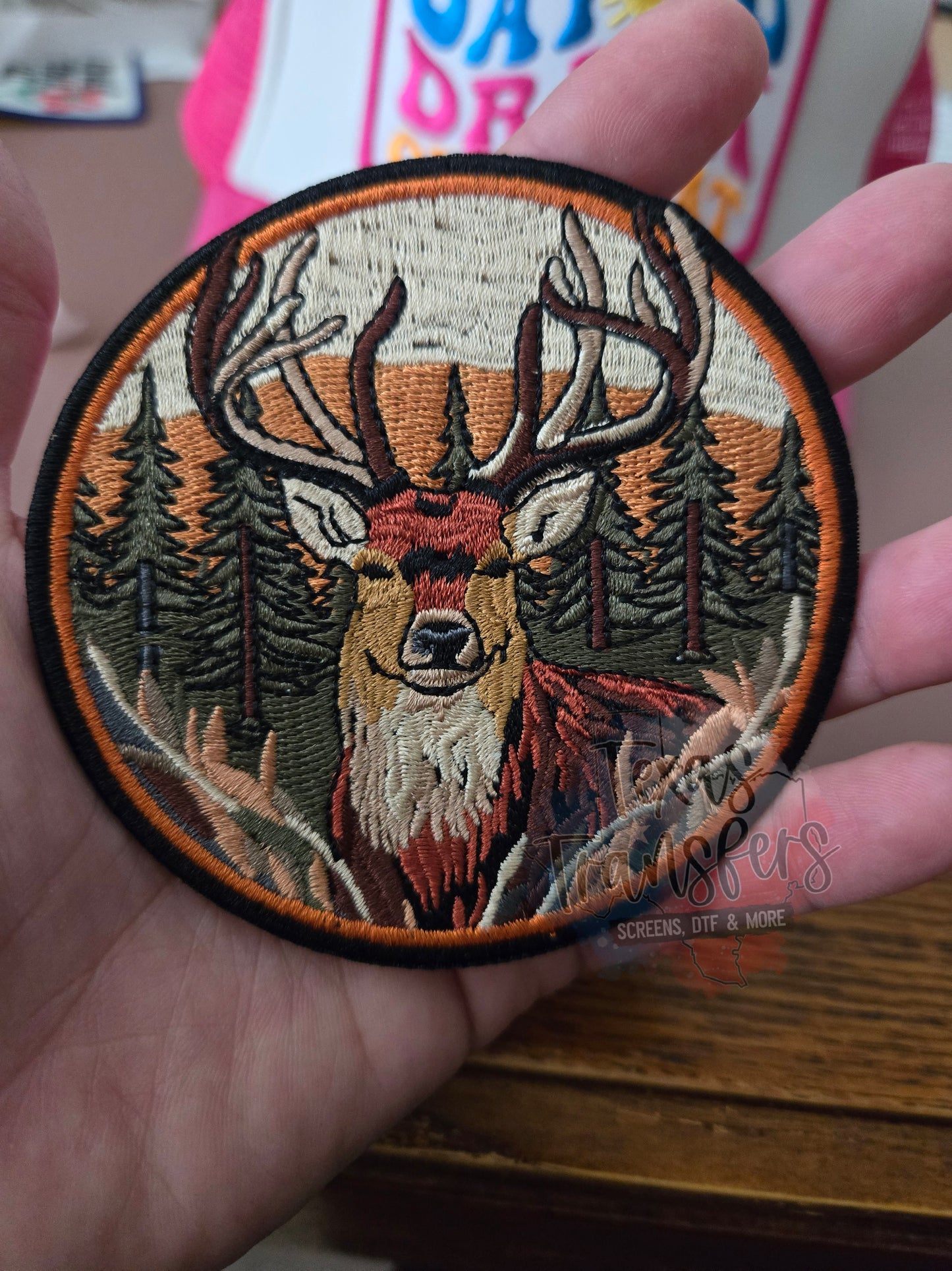 Deer Circle Iron-On PATCH