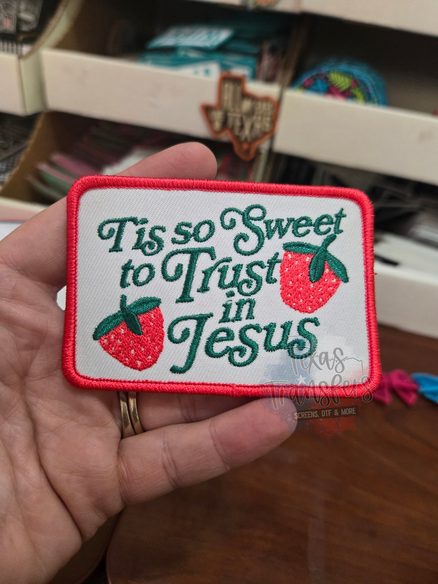 Tis So Sweet to Trust in Jesus Iron-On PATCH