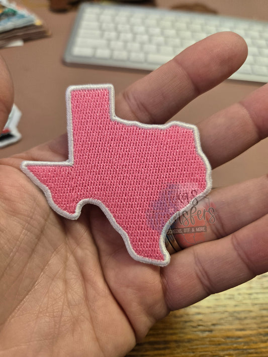 Texas Pink Iron-On PATCH - Texas Transfers and Designs