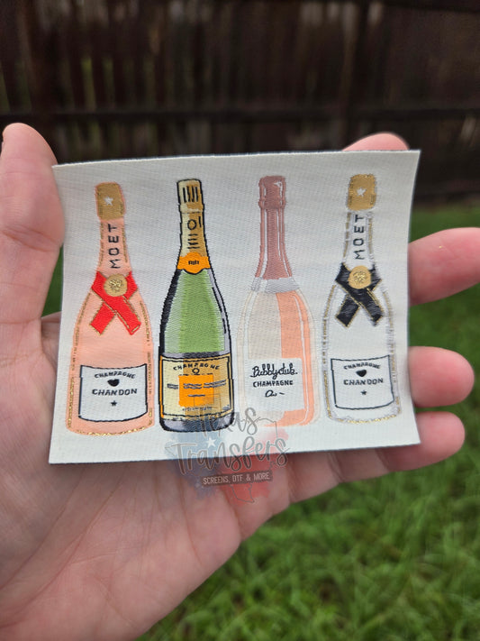 Champagne Woven Iron-On PATCH - Texas Transfers and Designs