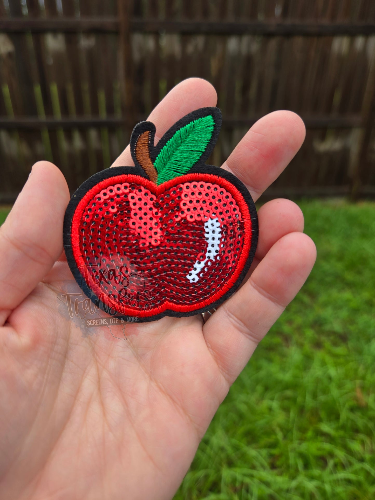 Sequin Apple Iron-On PATCH