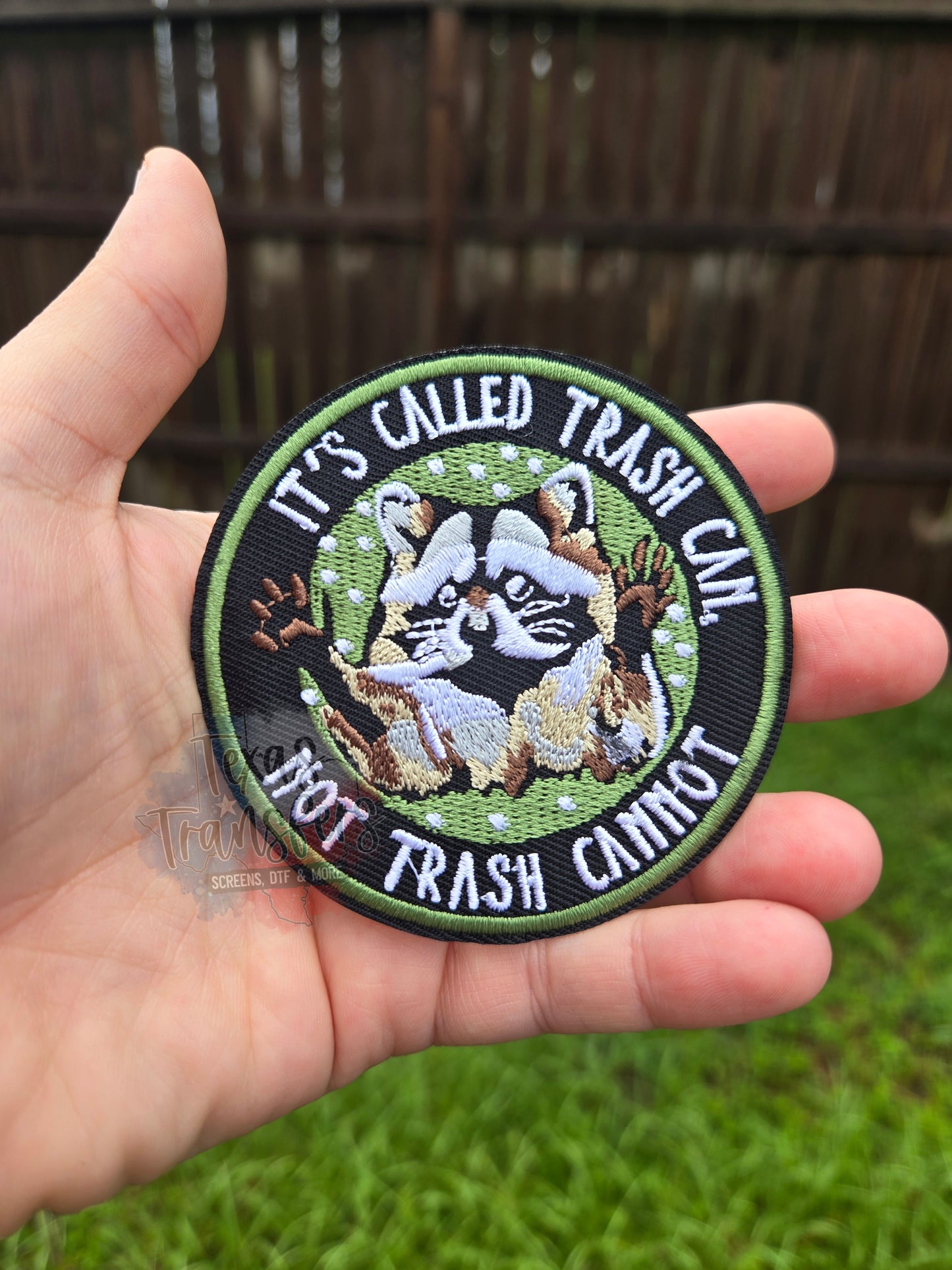 Trash Can Raccoon Iron-On PATCH