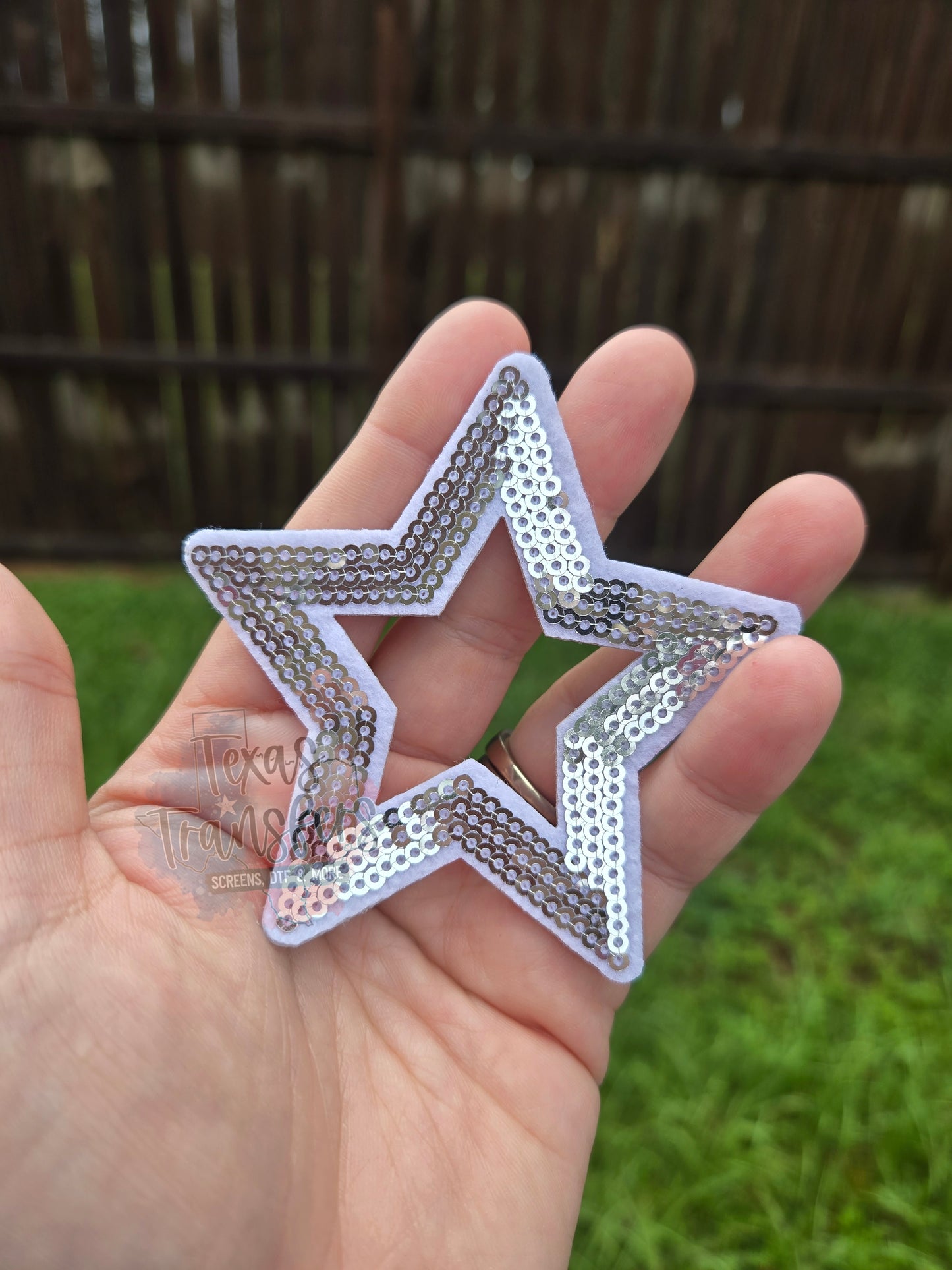 Hollow Sequin Stars Iron-On PATCH