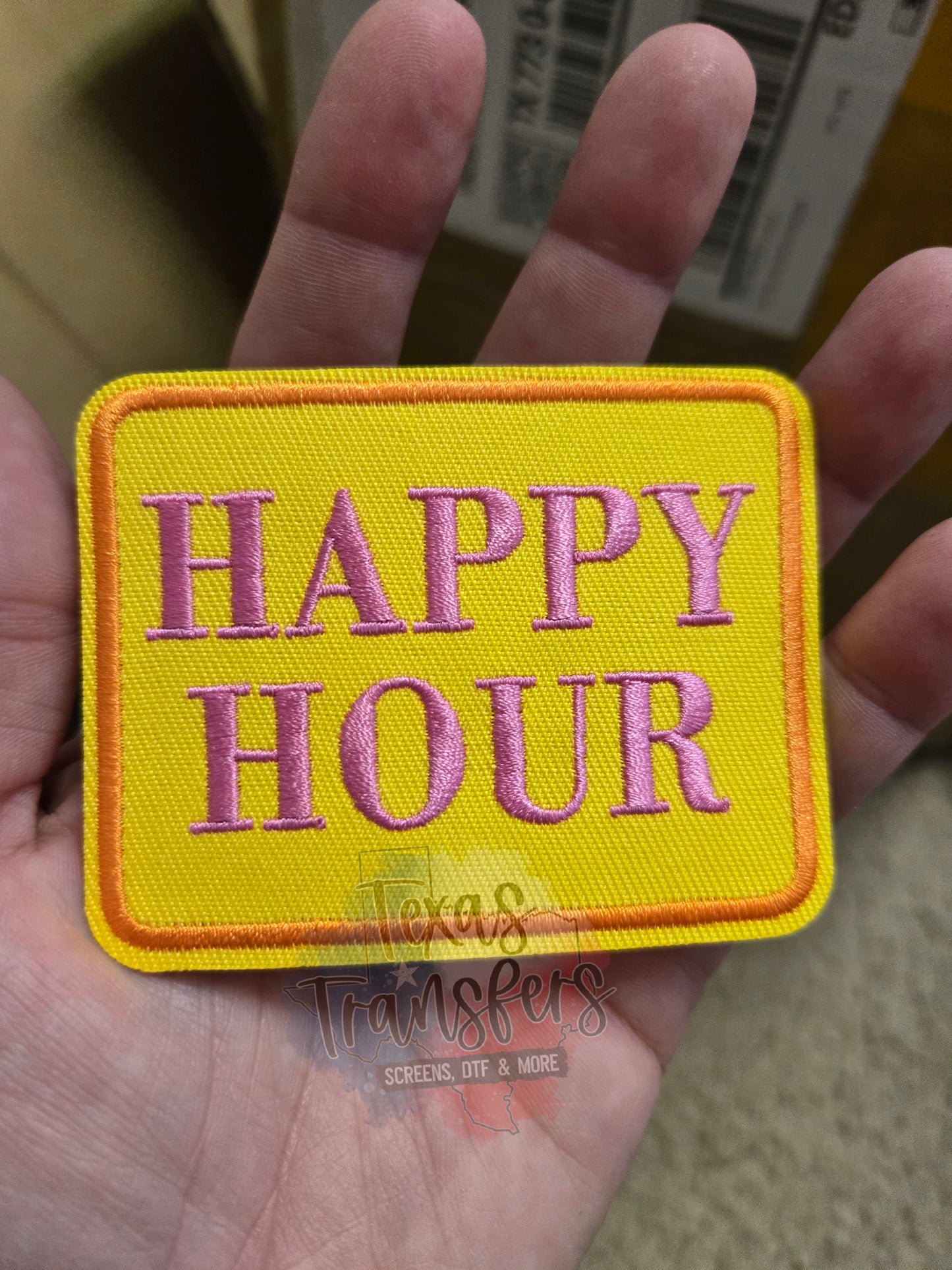 Happy Hour Iron-On PATCH - Texas Transfers and Designs