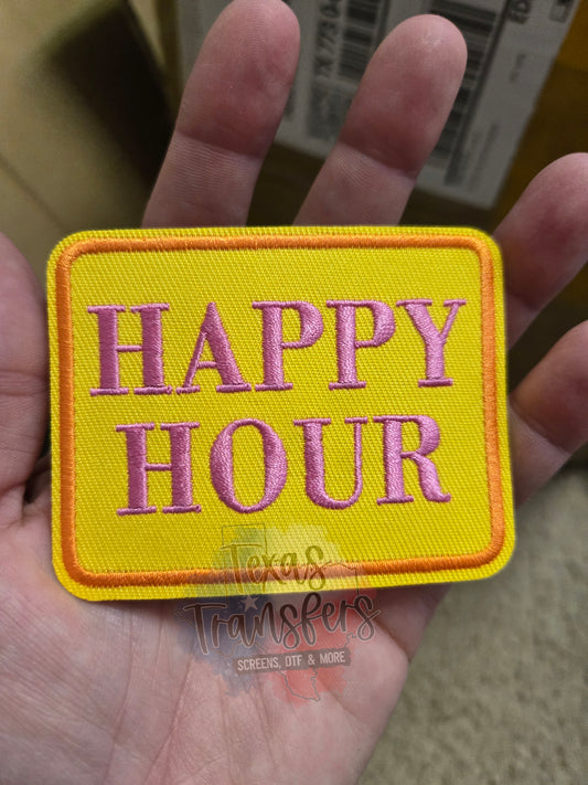 Happy Hour Iron-On PATCH - Texas Transfers and Designs