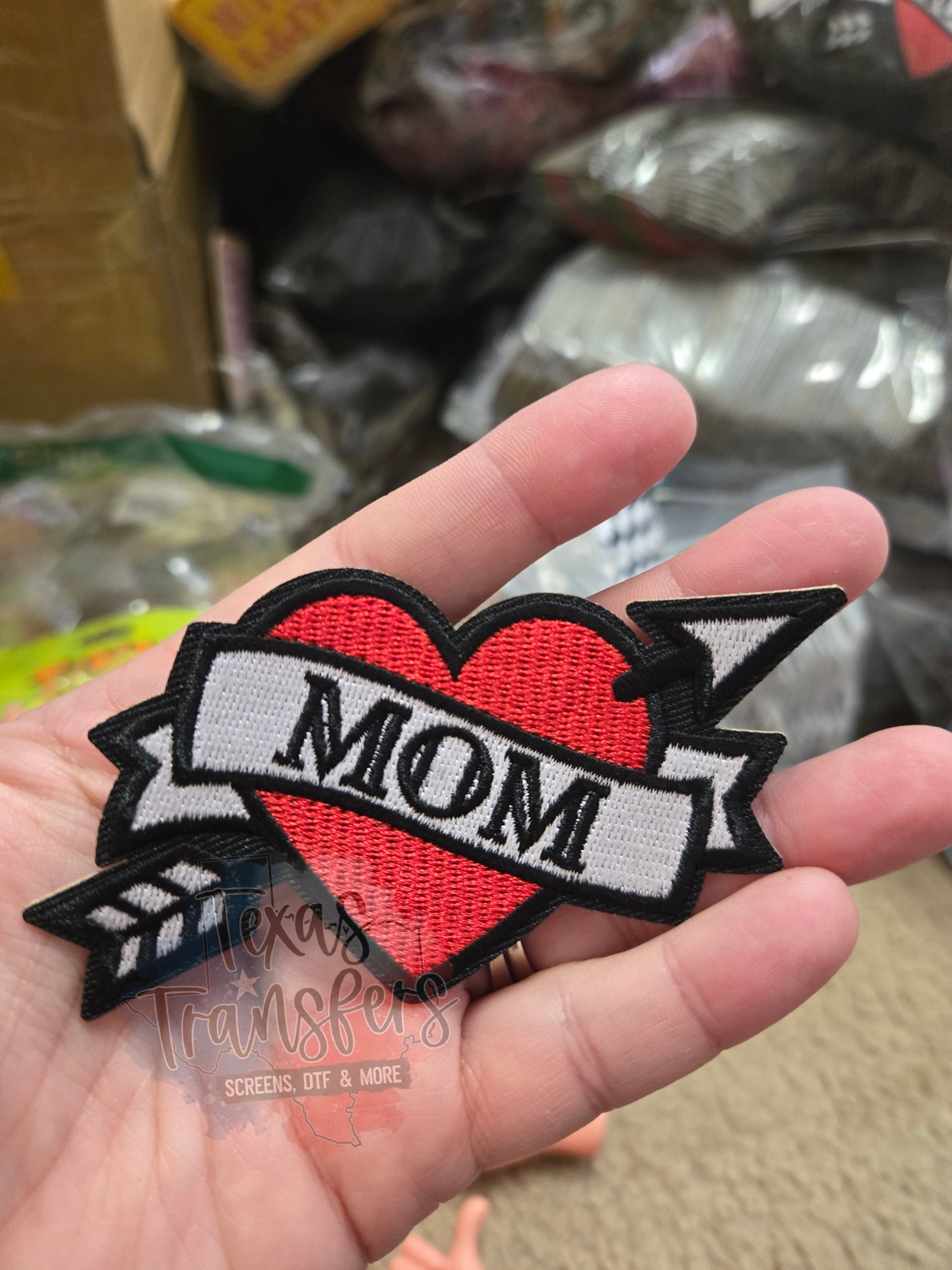 Mom Tattoo Iron-On PATCH - Texas Transfers and Designs