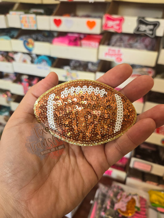 Sequin Football Iron-On PATCH