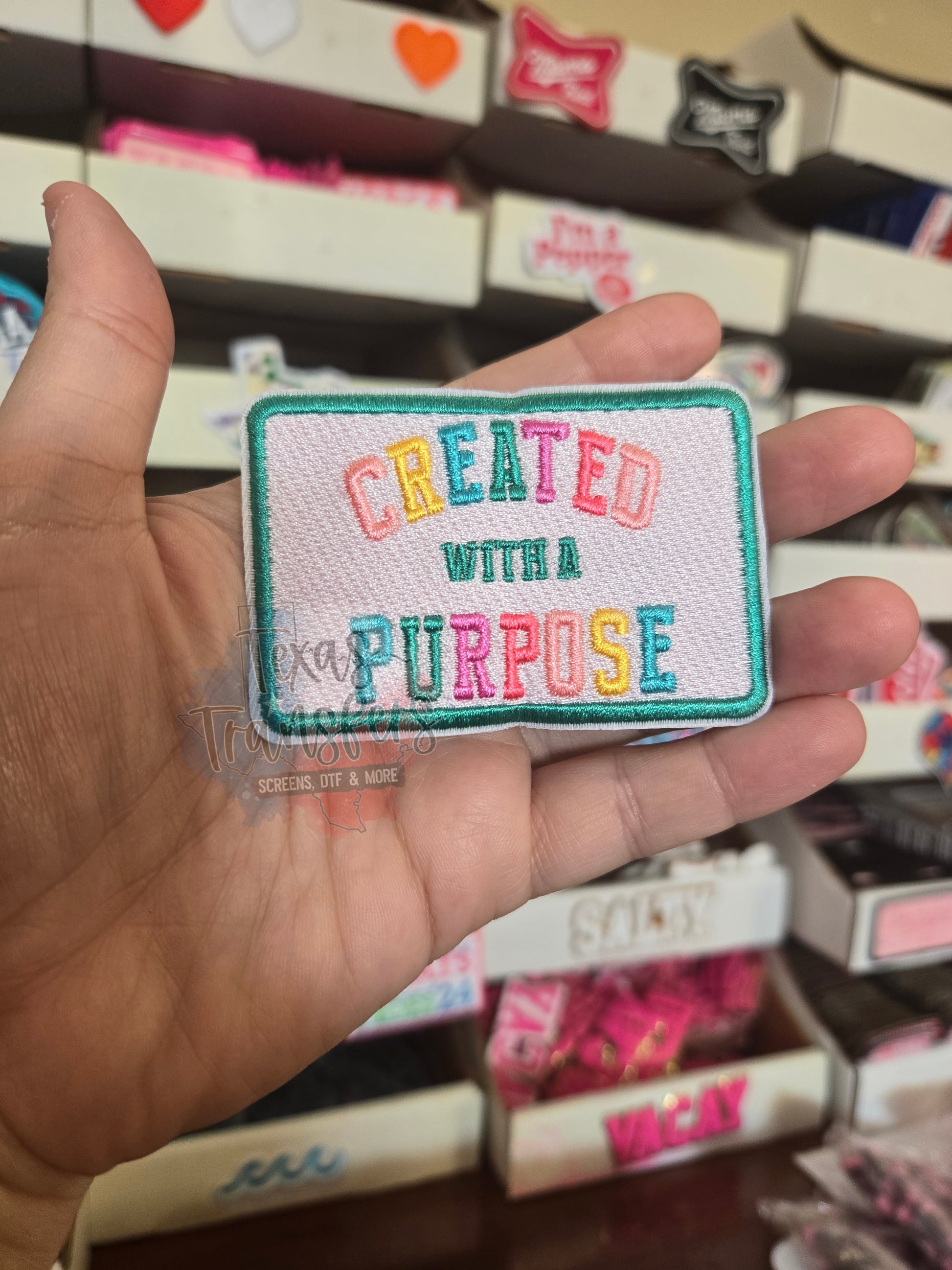 Created with a Purpose Iron-On PATCH - Texas Transfers and Designs