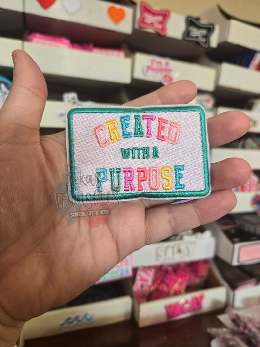 Created with a Purpose Iron-On PATCH - Texas Transfers and Designs