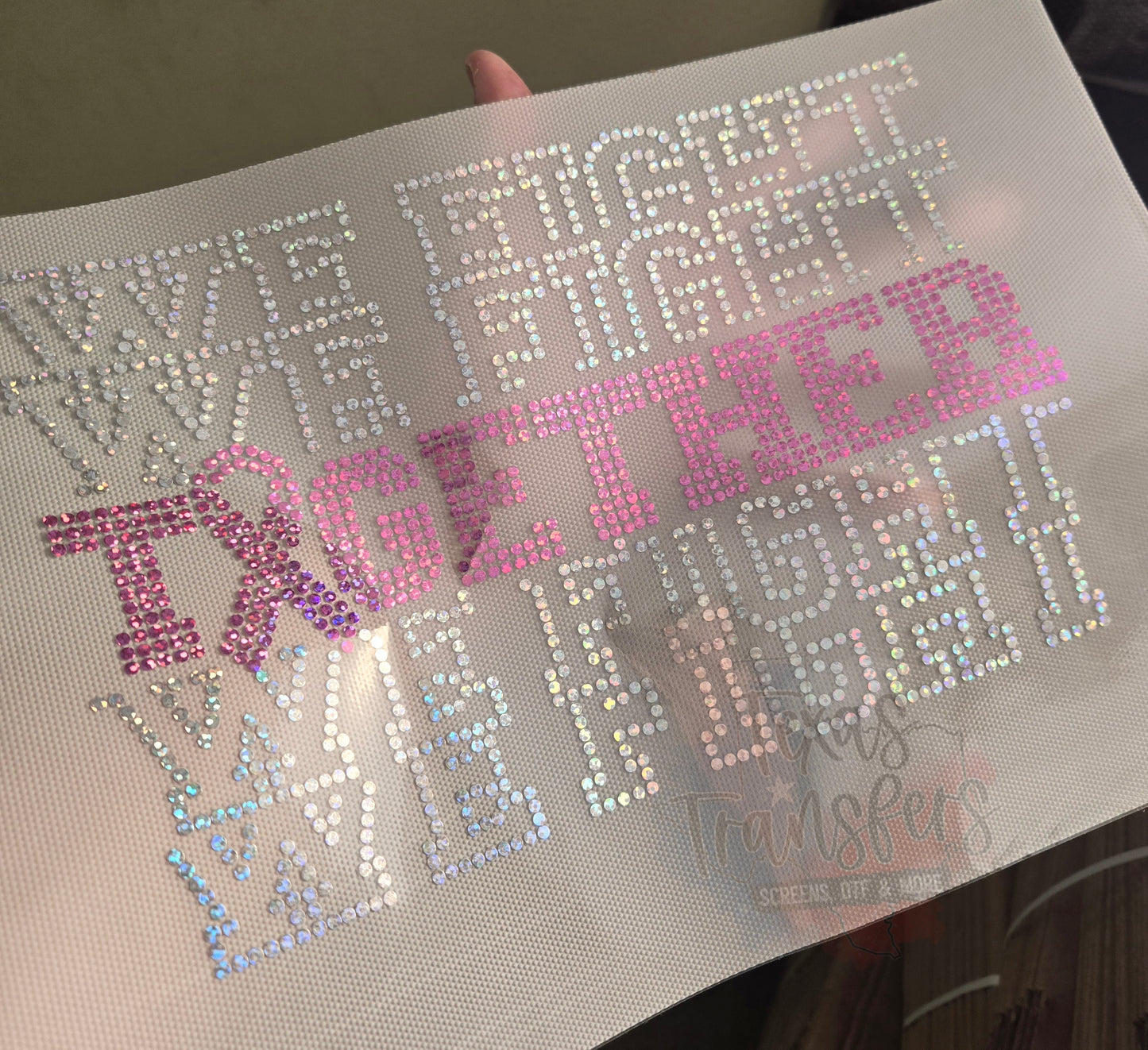 We Fight Together/Breast Cancer Spangle Transfer - Texas Transfers and Designs