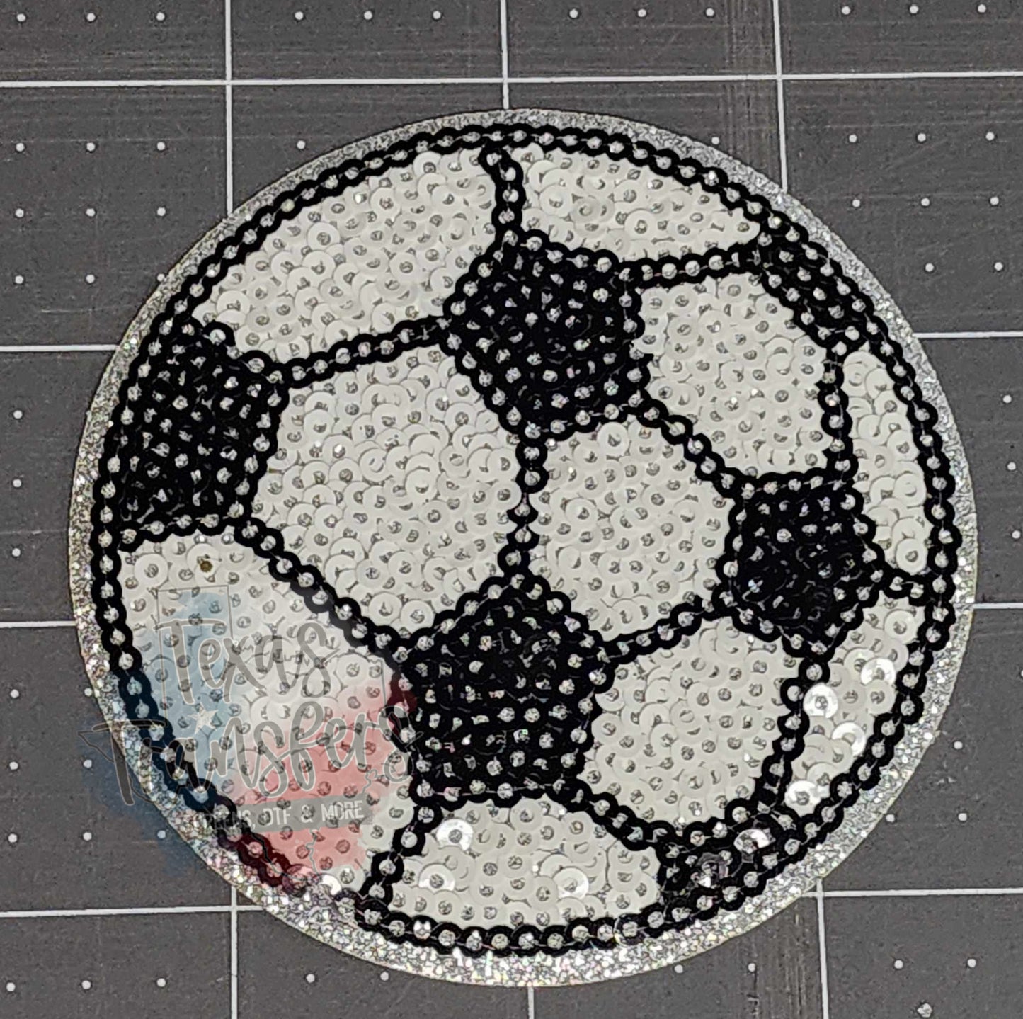 Sequin Soccer Ball Iron-On PATCH - Texas Transfers and Designs