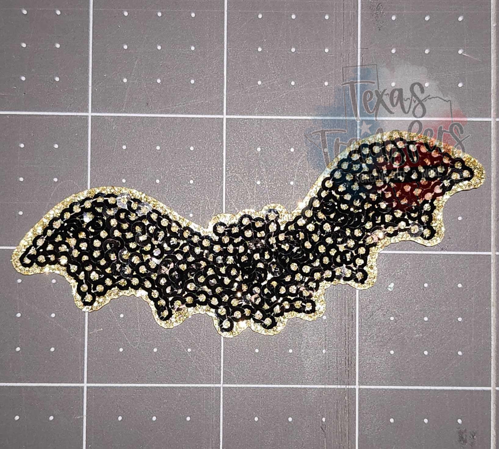 Sequin Bat Ball Iron-On PATCH - Texas Transfers and Designs