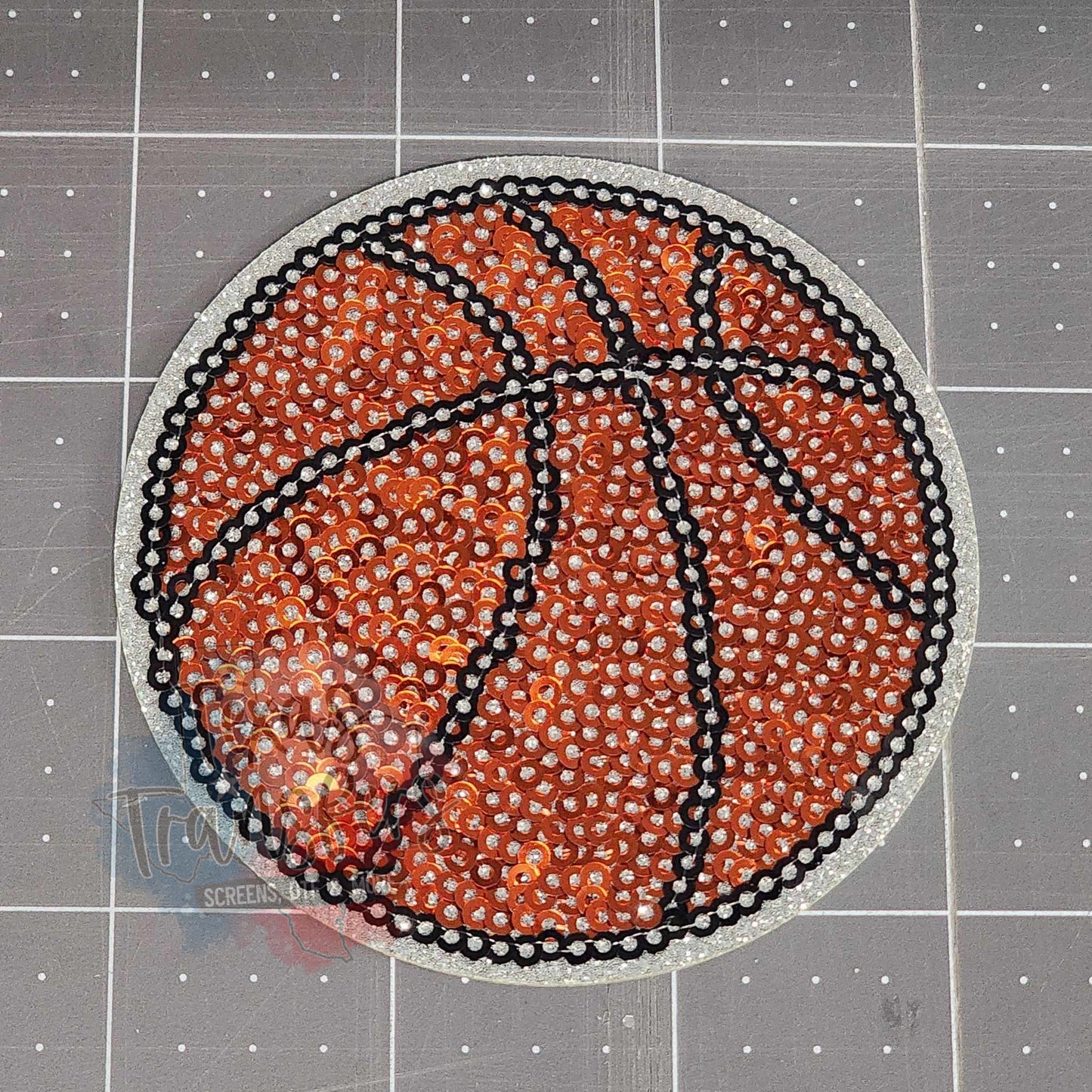 Sequin Basketball Iron-On PATCH - Texas Transfers and Designs