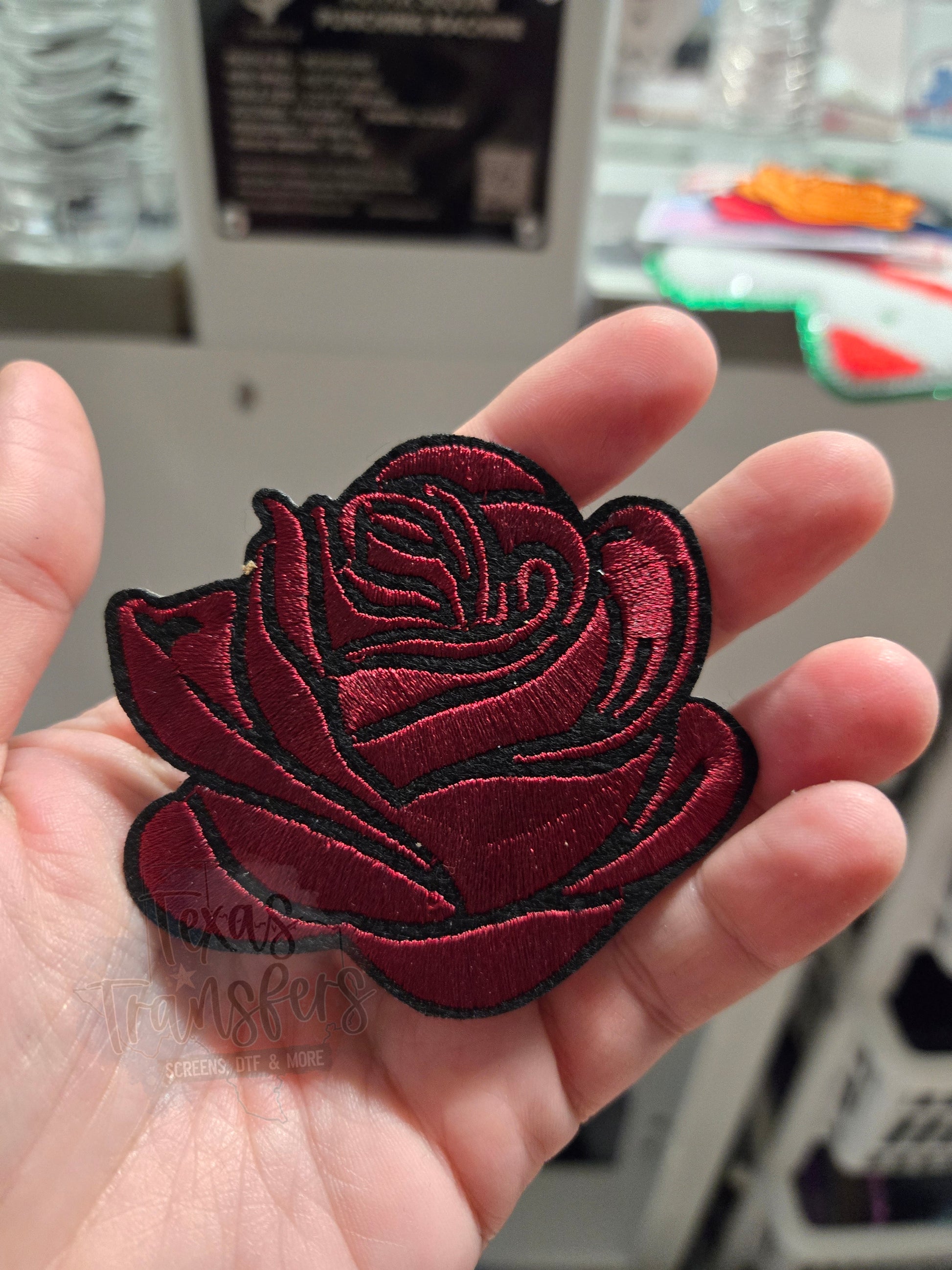 Rose Iron-On PATCH (Multiple Options) - Texas Transfers and Designs