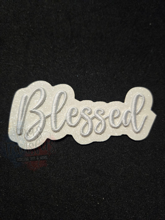 Blessed Glitter Iron-On PATCH - Texas Transfers and Designs