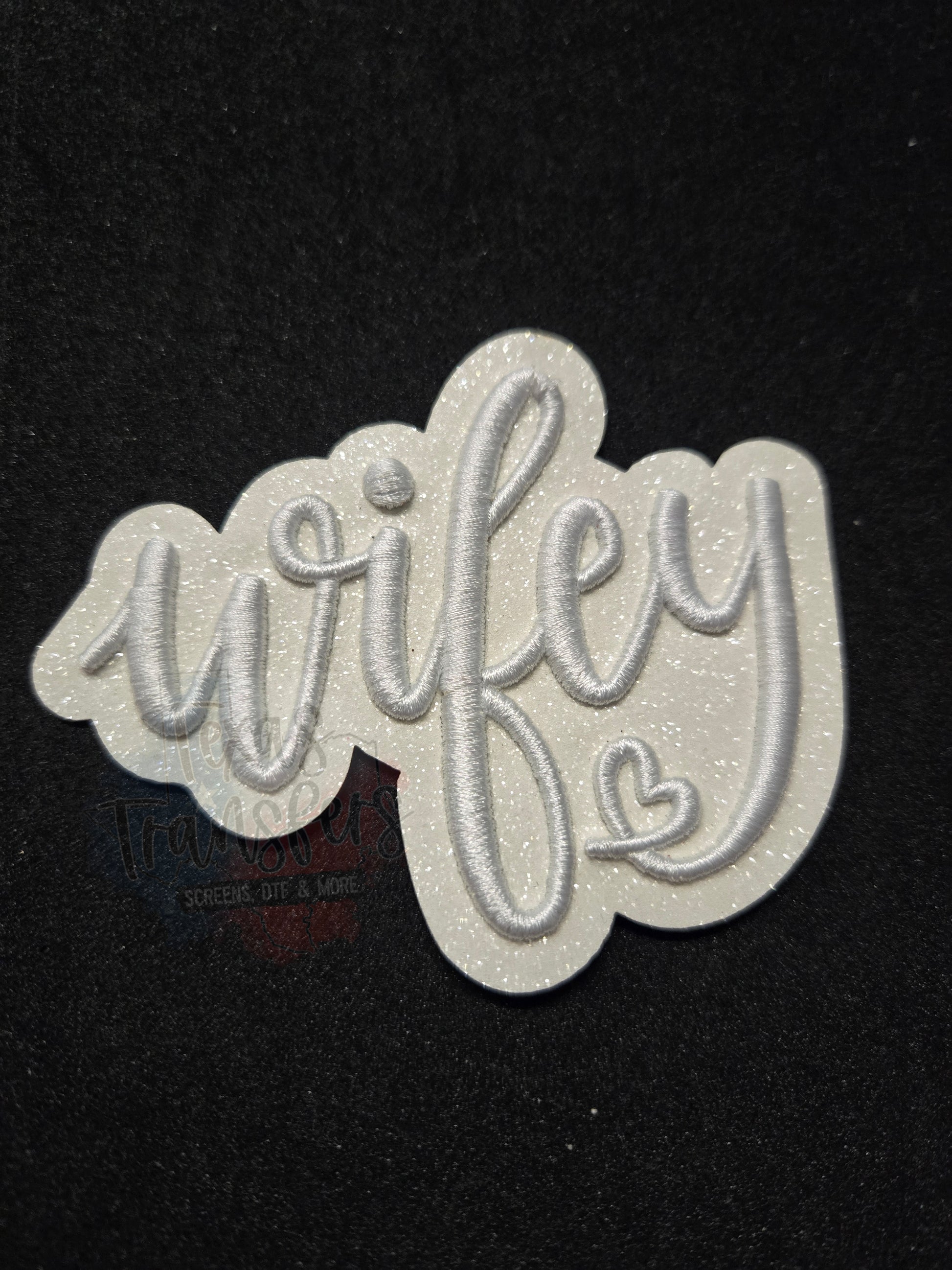 Wifey Glitter Iron-On PATCH - Texas Transfers and Designs