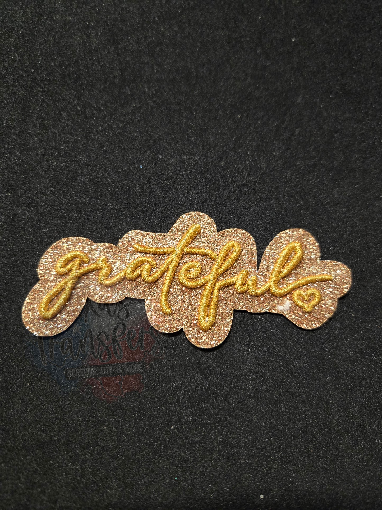 Grateful Glitter Iron-On PATCH - Texas Transfers and Designs