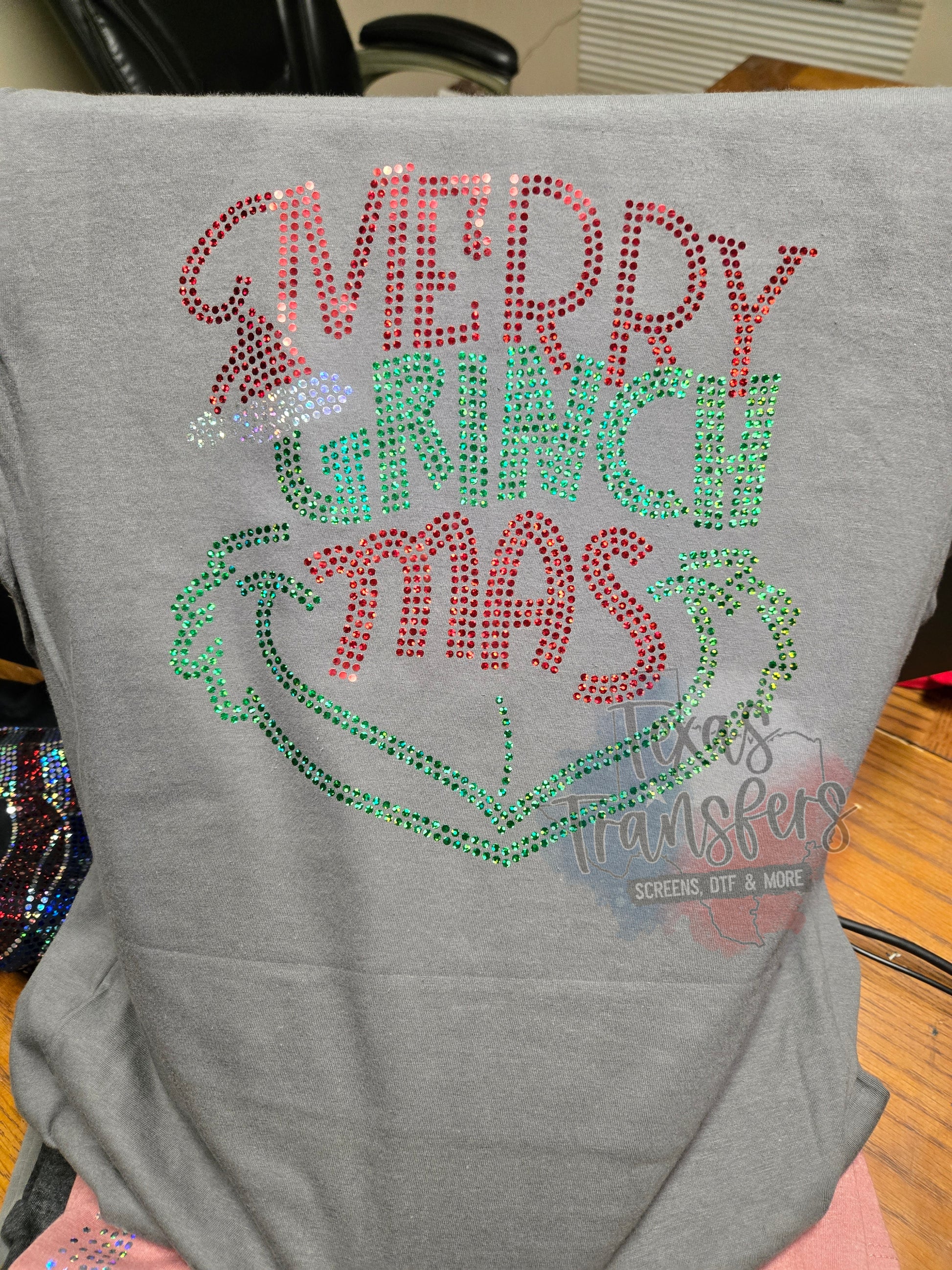 Merry X-mas Spangle Transfer - Texas Transfers and Designs