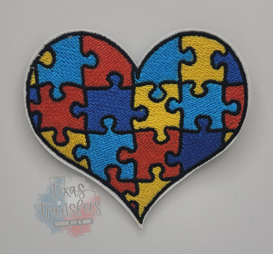 Autism Puzzle Heart Iron-On PATCH