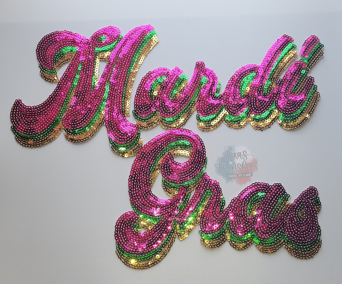 Mardi Gras Sequin XL Iron-On Patch