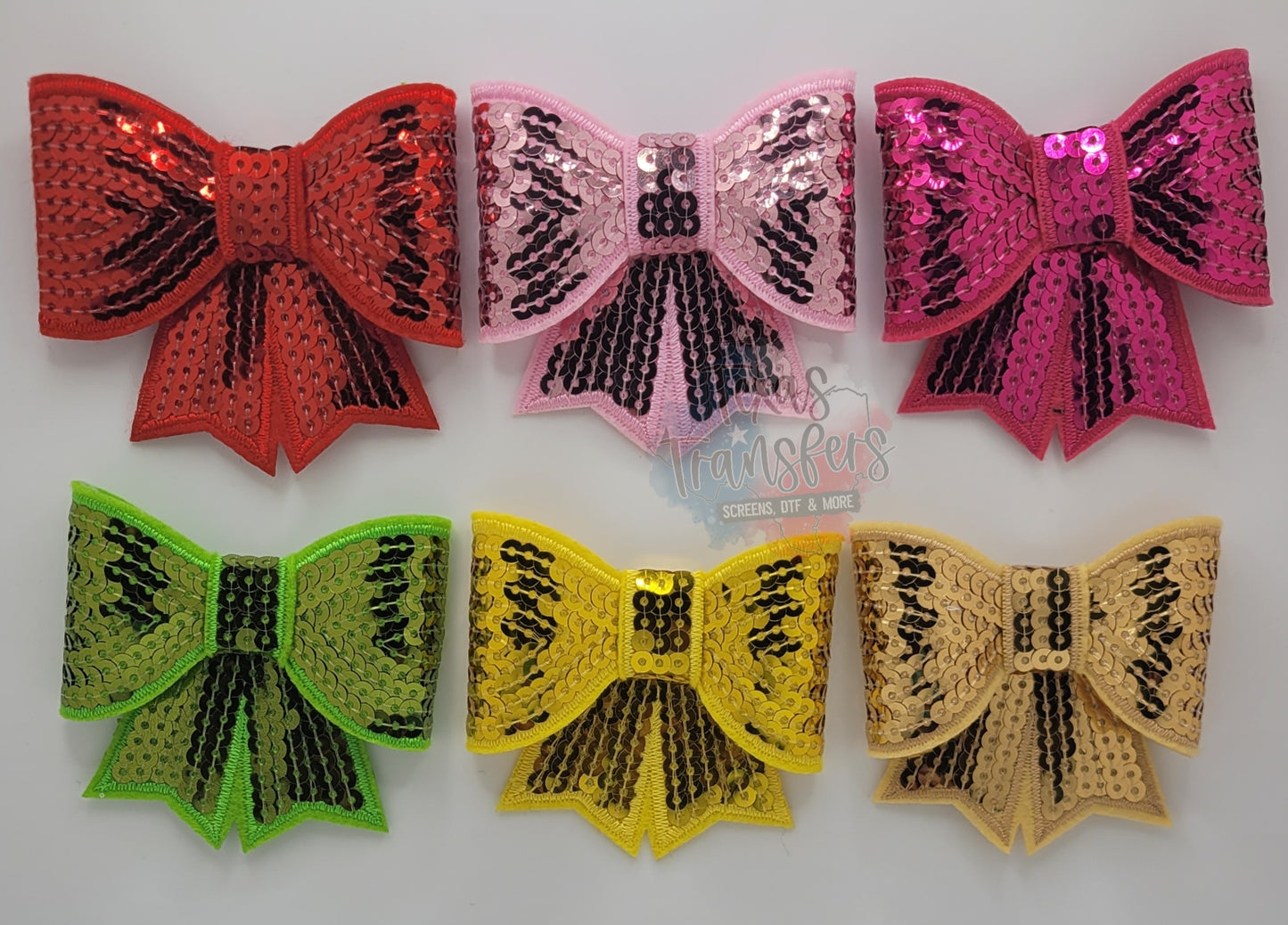 Large Sequin 3D Bow Iron-On PATCH