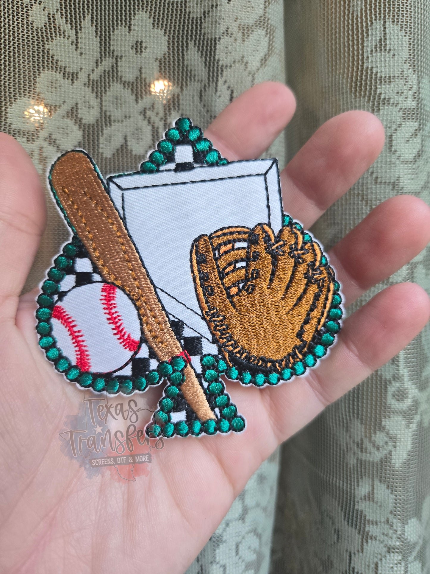 Baseball Spade Iron-On PATCH - Texas Transfers and Designs