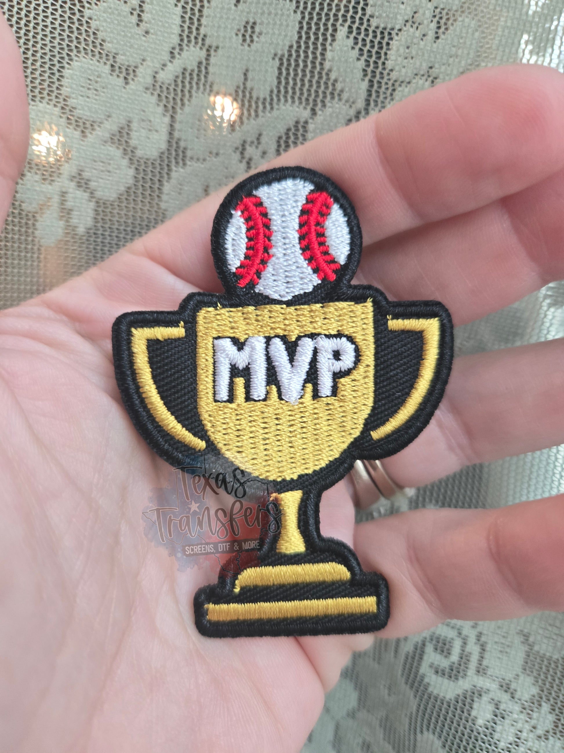 Baseball MVP Iron-On Patch - Texas Transfers and Designs