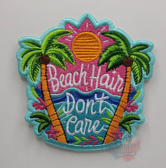 Beach Hair Don't Care Iron-On PATCH - Texas Transfers and Designs