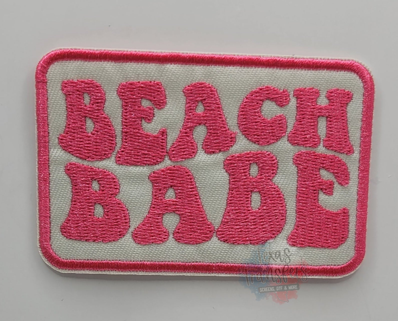 Beach Babe Pink Iron-On Patch - Texas Transfers and Designs