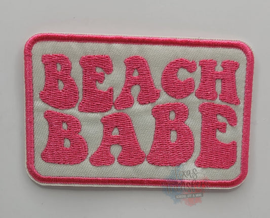 Beach Babe Pink Iron-On Patch - Texas Transfers and Designs
